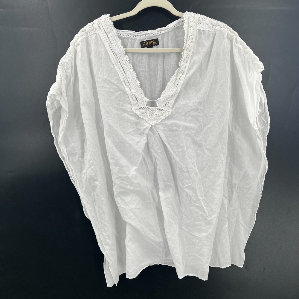 Athena oversized lightweight lagenlook boho vacation resort cotton poncho‎ top M